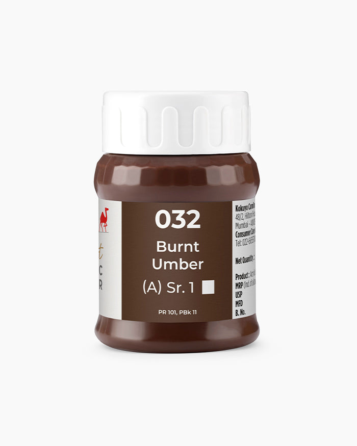 Camel Artist Acrylic Colours - Burnt Umber (032) 500 ml jar