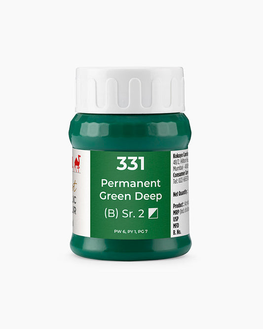 Camel Artist Acrylic Colours - Permanent Green Deep (331) 500 ml jar