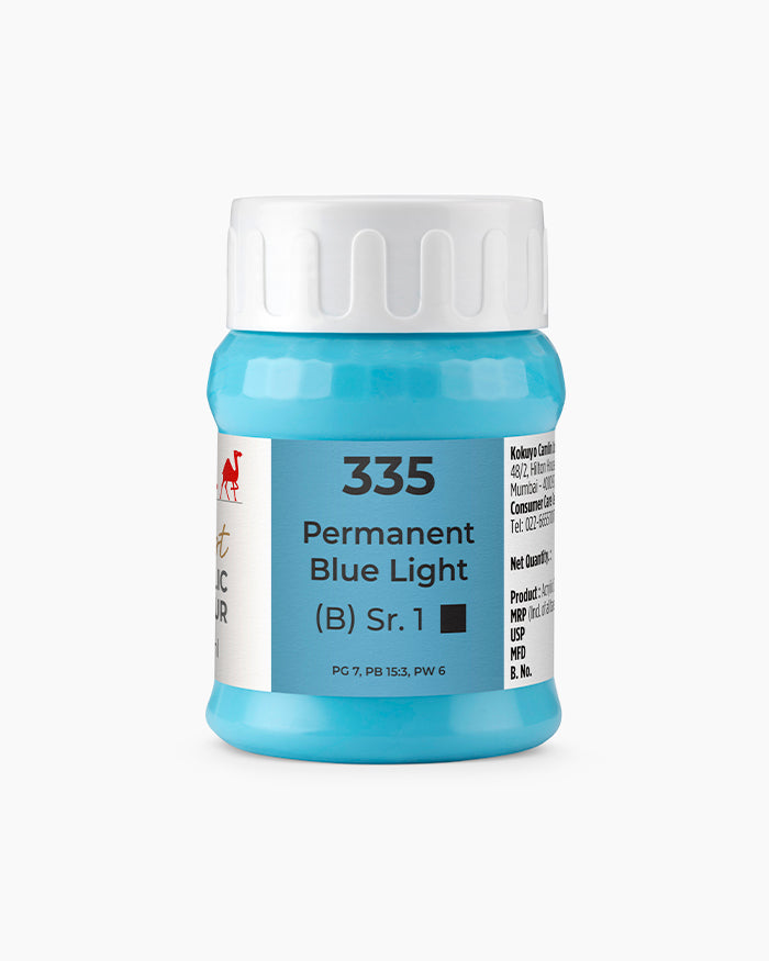 Camel Artist Acrylic Colours - Permanent Blue Light (335) 500 ml jar