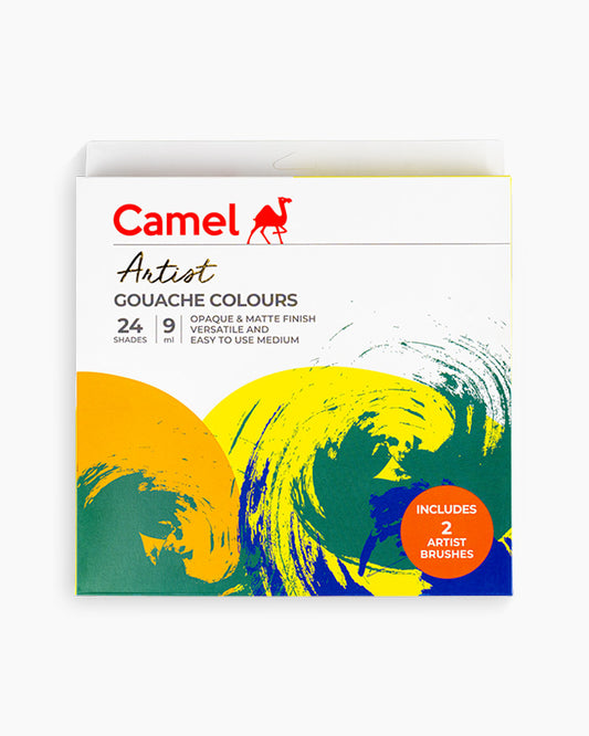 Camel Artist Gouache Colours - 24 Shades with Brushes