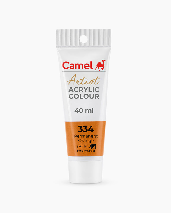 Camel Artist Acrylic Colours - Permanent Orange (334) 40 ml tube
