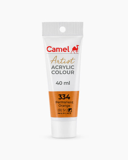 Camel Artist Acrylic Colours - Permanent Orange (334) 40 ml tube