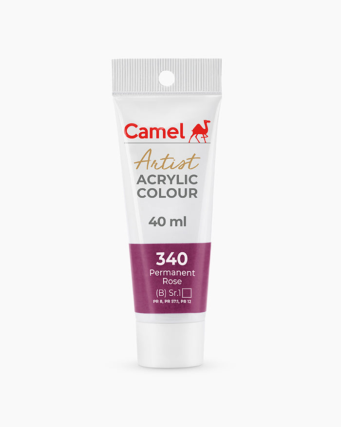 Camel Artist Acrylic Colours - Permanent Rose (492) 40 ml tube