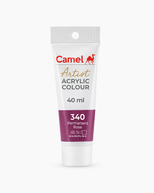 Camel Artist Acrylic Colours - Permanent Rose (492) 40 ml tube