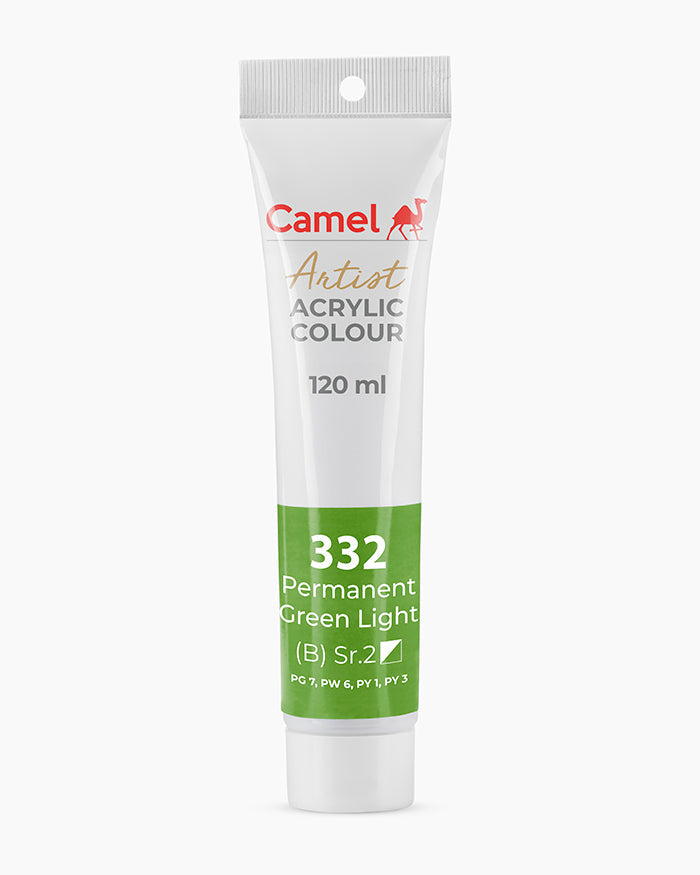 Camel Artist Acrylic Colours - Permanent Green Light (332) 120 ml tube