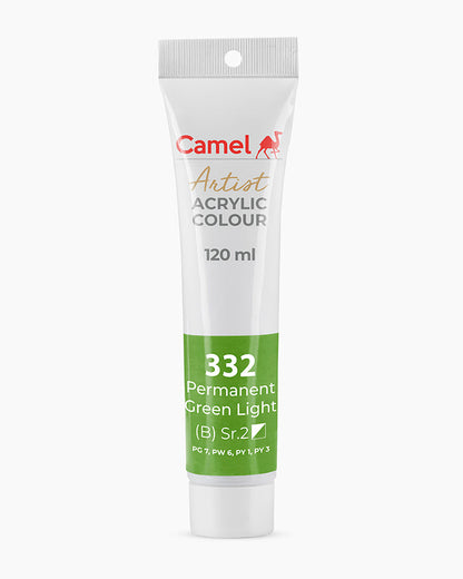 Camel Artist Acrylic Colours - Permanent Green Light (332) 120 ml tube