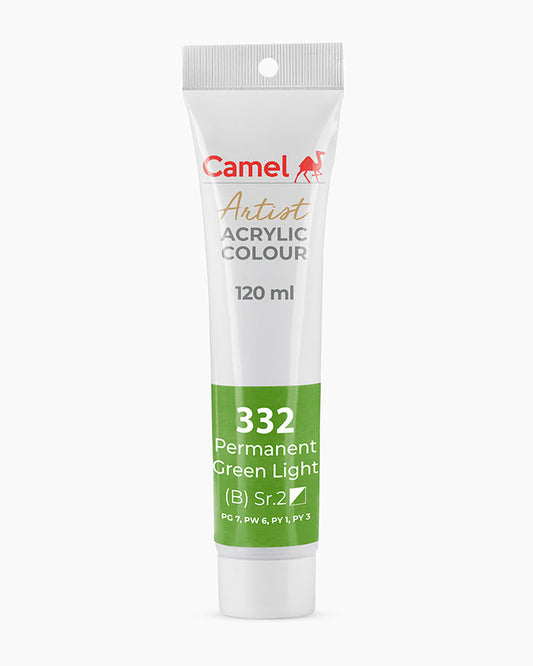 Camel Artist Acrylic Colours - Permanent Green Light (332) 120 ml tube