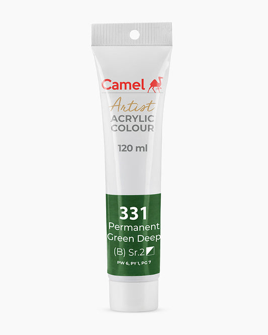 Camel Artist Acrylic Colours - Permanent Green Deep (331) 120 ml tube