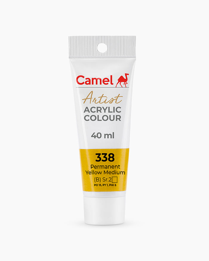 Camel Artist Acrylic Colours - Permanent Yellow Medium (338) 40 ml tube