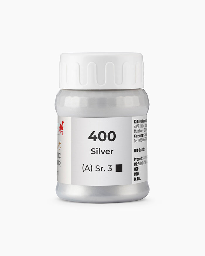 Camel Artist Acrylic Colours - Silver (400) 500 ml jar