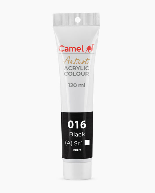 Camel Artist Acrylic Colours - Black (016) 120 ml tube
