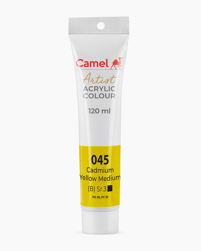 Camel Artist Acrylic Colours - Cadmium Yellow Medium (045) 120 ml tube
