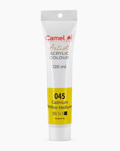 Camel Artist Acrylic Colours - Cadmium Yellow Medium (045) 120 ml tube