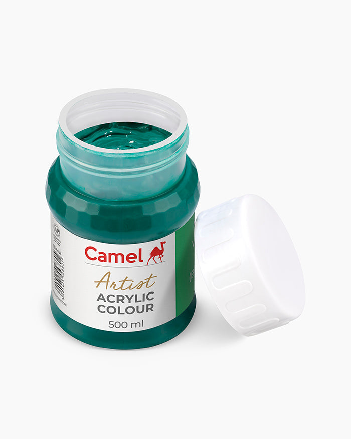 Camel Artist Acrylic Colours - Viridian Hue (453) 500 ml jar