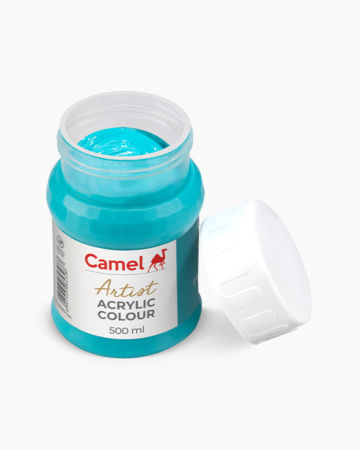 Camel Artist Acrylic Colours - Cobalt Teal (057) 500 ml jar