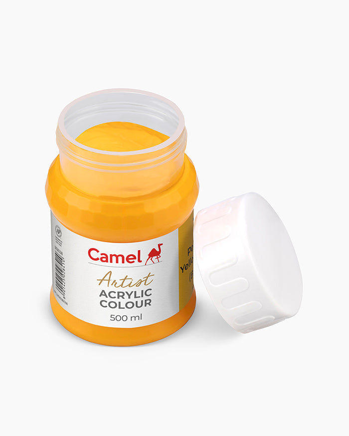 Camel Artist Acrylic Colours - Permanent Yellow Medium (338) 500 ml jar