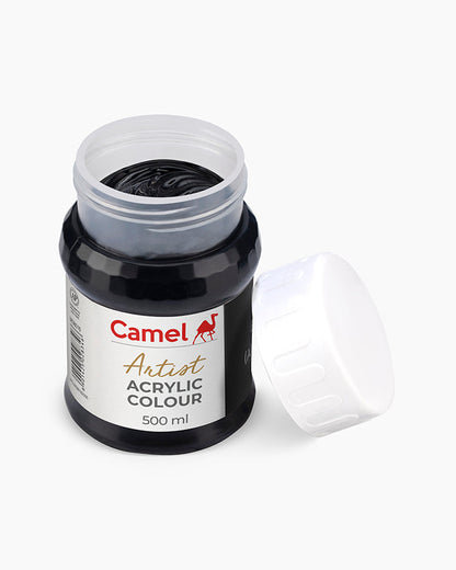 Camel Artist Acrylic Colours - Black (016) 500 ml jar