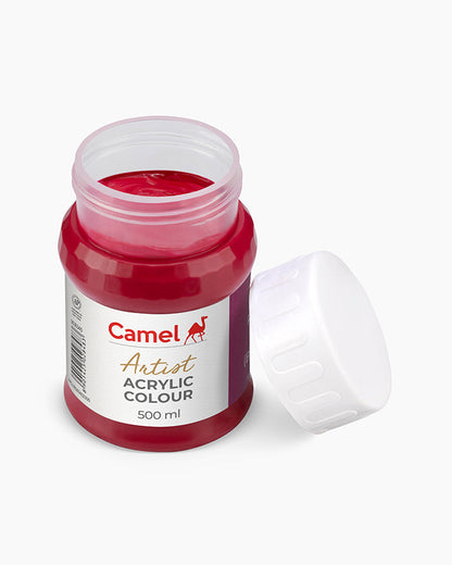 Camel Artist Acrylic Colours - Permanent Rose (340) 500 ml jar
