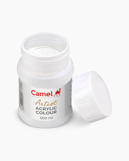 Camel Artist Acrylic Colours - Pearl White (320) 500 ml jar