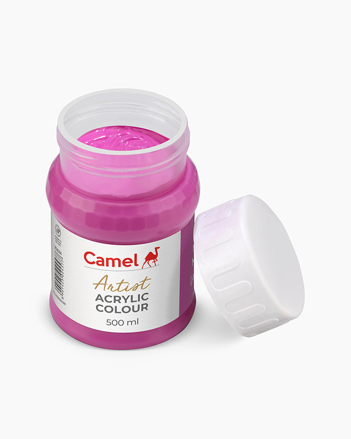 Camel Artist Acrylic Colours - Medium Magenta (284) 500 ml jar