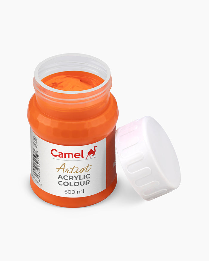 Camel Artist Acrylic Colours - Pyrrole Orange (357) 500 ml jar