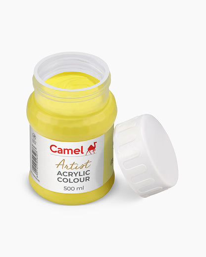 Camel Artist Acrylic Colours - Lemon Yellow (236) 500 ml jar