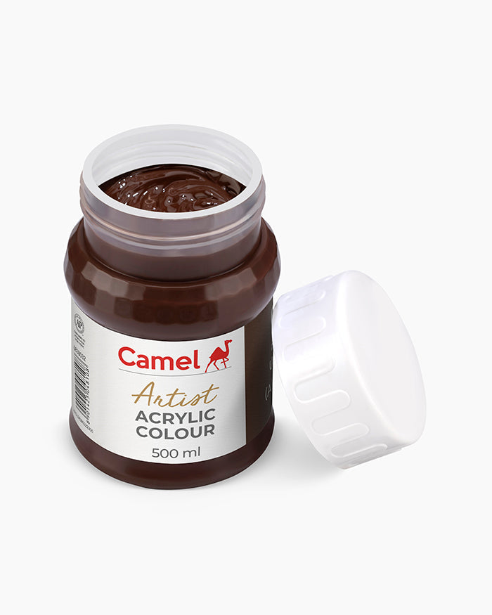 Camel Artist Acrylic Colours - Burnt Umber (032) 500 ml jar