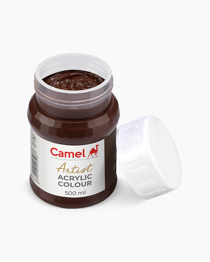 Camel Artist Acrylic Colours - Burnt Umber (032) 500 ml jar