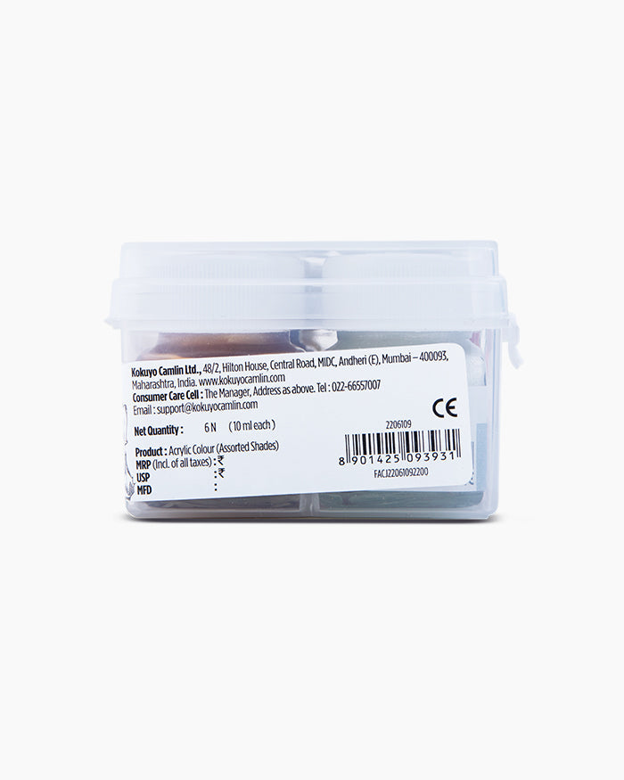 Camel Acrylic Colours - 6 shades in 10 ml, Metallic Range
