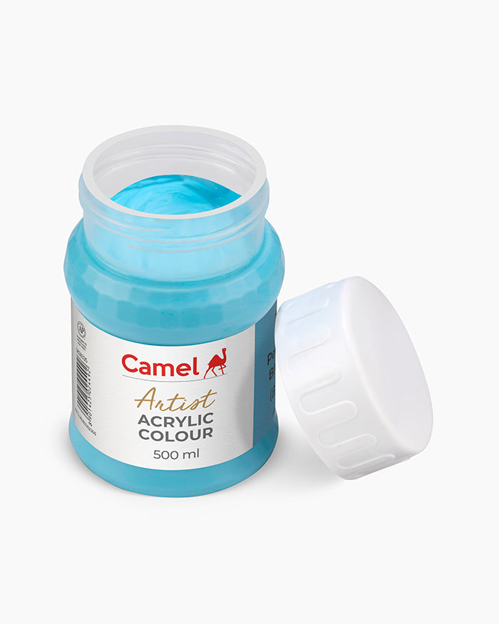 Camel Artist Acrylic Colours - Permanent Blue Light (335) 500 ml jar