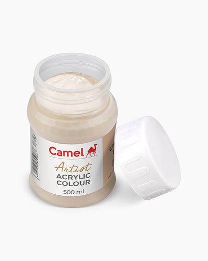 Camel Artist Acrylic Colours - Unbleached Titanium (437) 500 ml jar