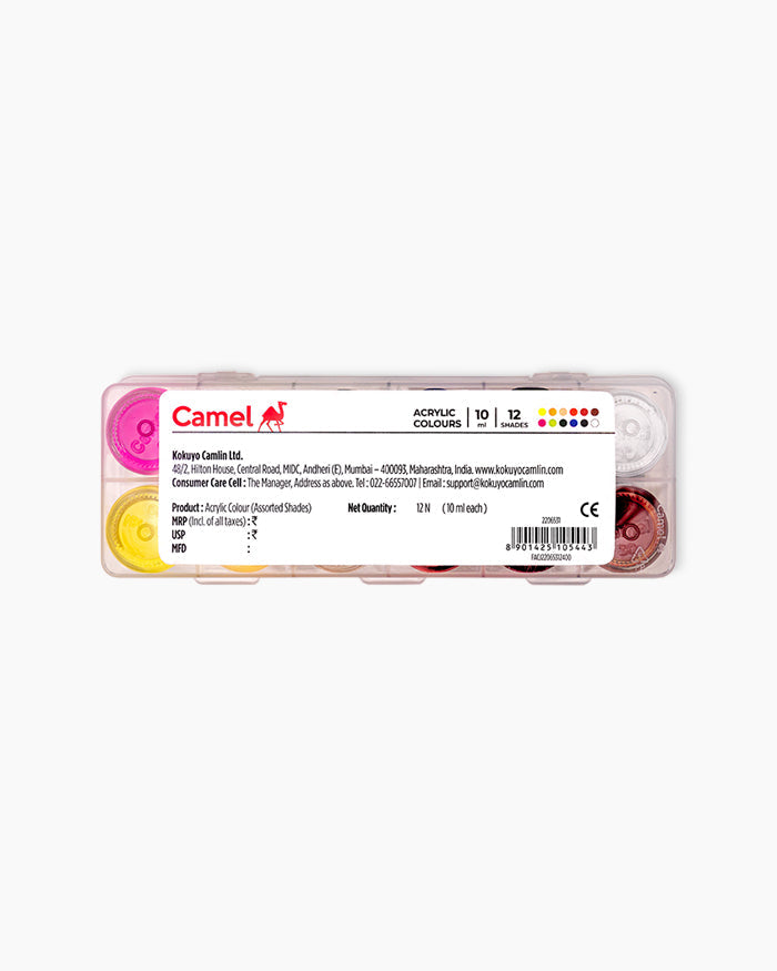 Camel Acrylic Colours - 12 shades in 10 ml