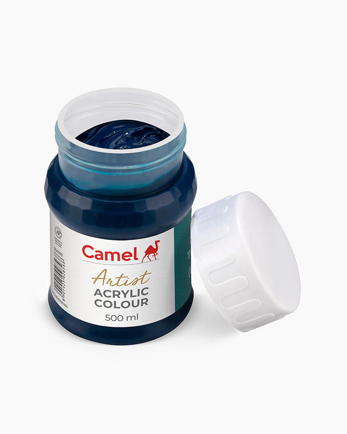 Camel Artist Acrylic Colours - Phthalo Turquoise (359) 500 ml jar