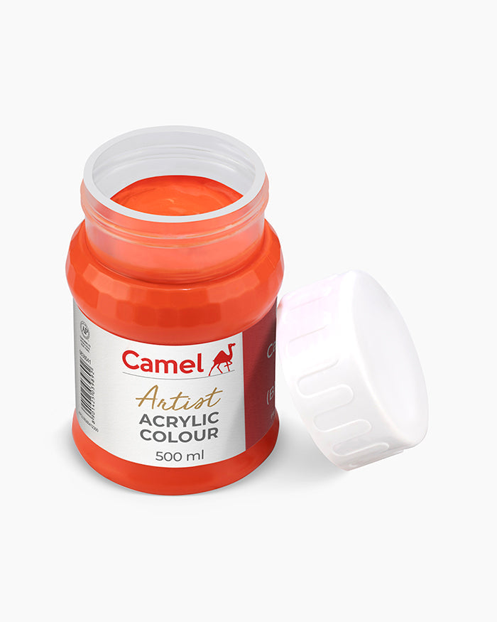 Camel Artist Acrylic Colours - Cadmium Red (041) 500 ml jar