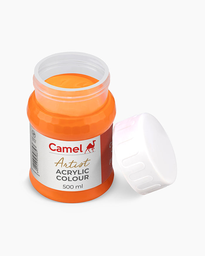 Camel Artist Acrylic Colours - Cadmium Orange (039) 500 ml jar