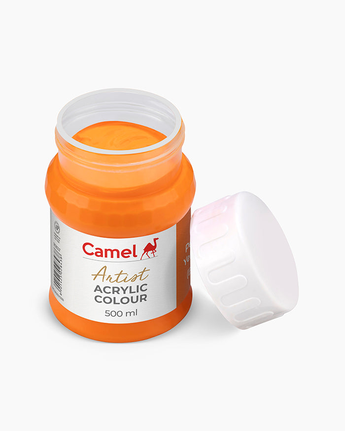 Camel Artist Acrylic Colours - Permanent Yellow Deep (337) 500 ml jar