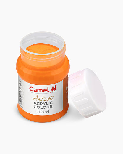 Camel Artist Acrylic Colours - Permanent Yellow Deep (337) 500 ml jar