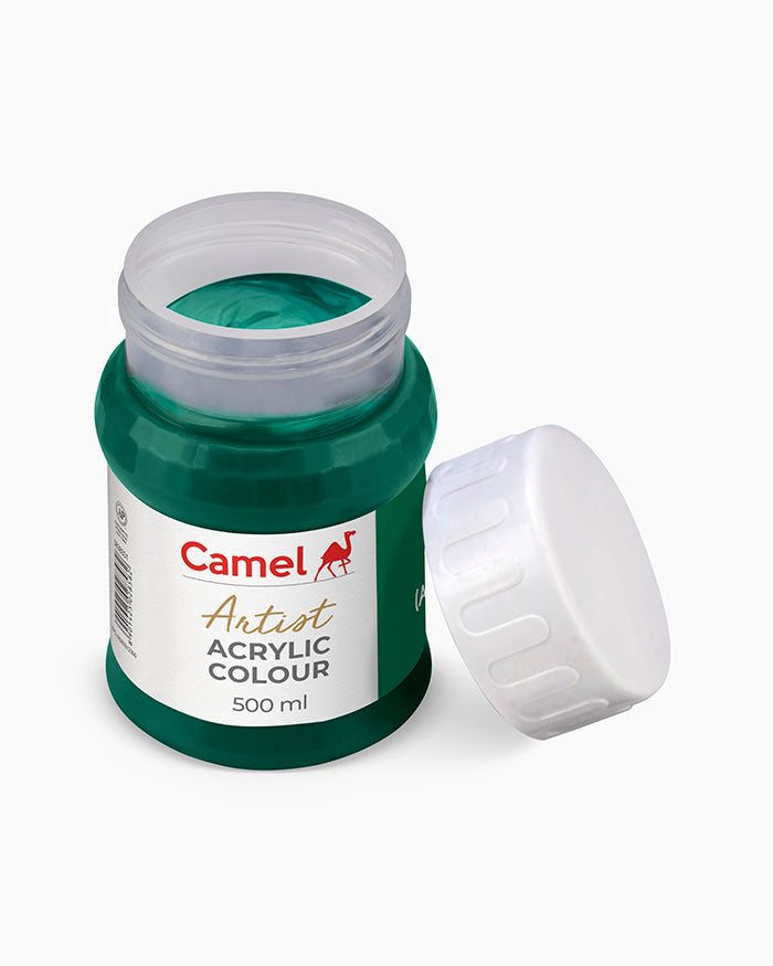 Camel Artist Acrylic Colours - Permanent Green Deep (331) 500 ml jar