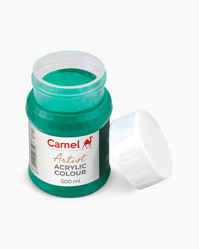Camel Artist Acrylic Colours - Emerald Green (117) 500 ml jar