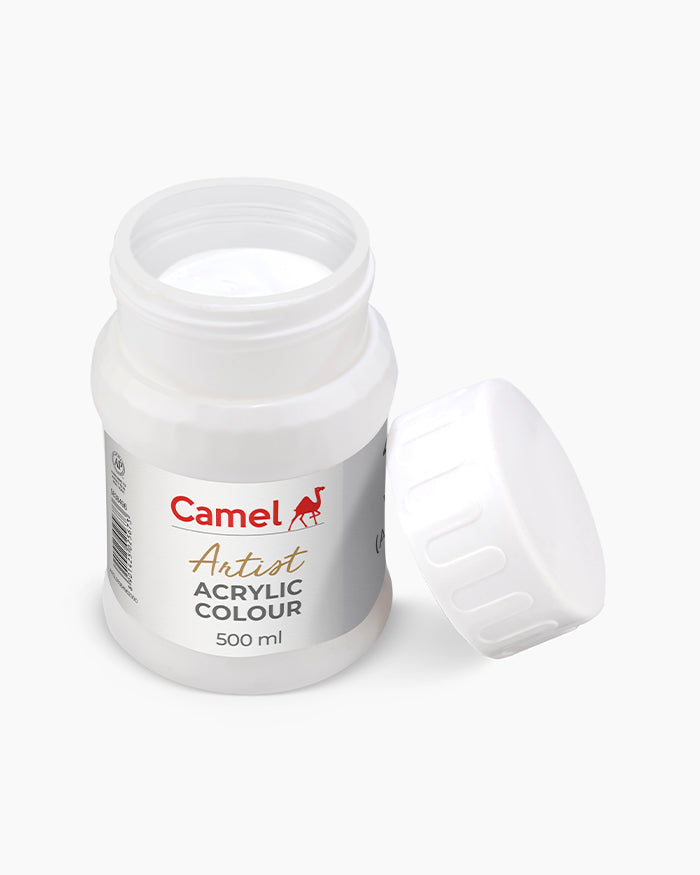 Camel Artist Acrylic Colours - Zinc White (496) 500 ml jar