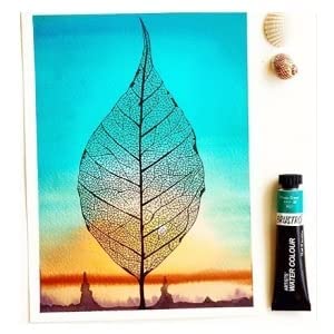 BRUSTRO Artists 25% Cotton Watercolour Paper| 300 GSM,Size A4, Cold Pressed | Pack of 12 Sheets | Ideal for Artist, Professional Drawing, Painting Dry & Wet, Fine Arts Students
