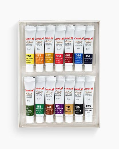 Camel Artist Acrylic Colours - 14 shades in 9 ml