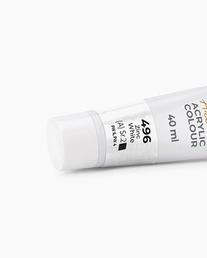 Camel Artist Acrylic Colours - Zinc White (496) 40 ml tube