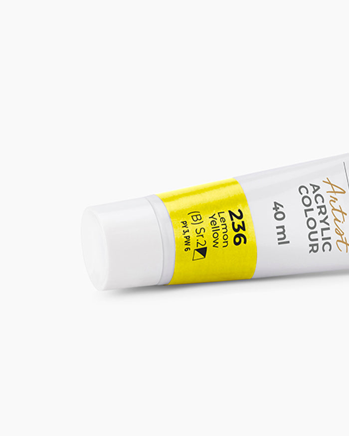 Camel Artist Acrylic Colours - Lemon Yellow (236) 40 ml tube