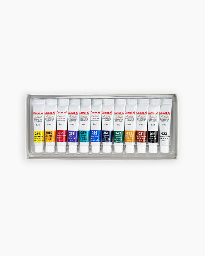 Camel Artist Gouache Colours - Set of 12 Assorted Shades