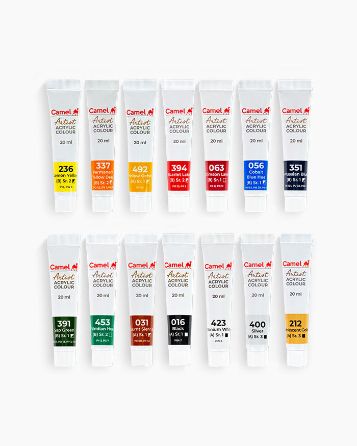 Camel Artist Acrylic Colours - 14 shades in 20 ml