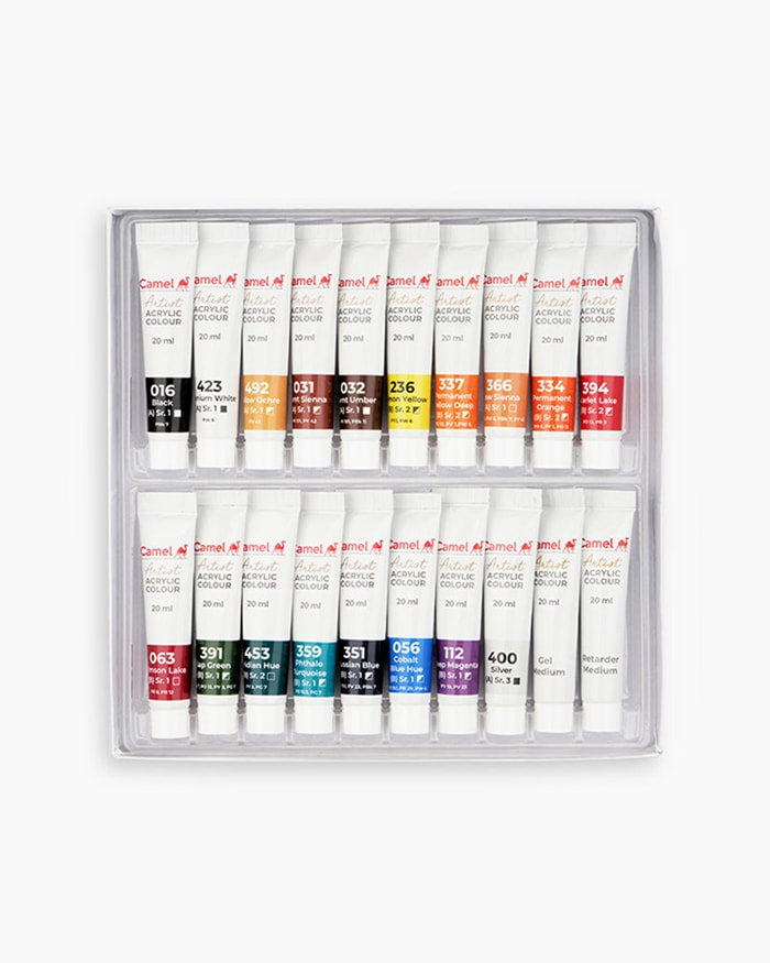 Camel Artist Acrylic Colours - 18 shades in 20 ml