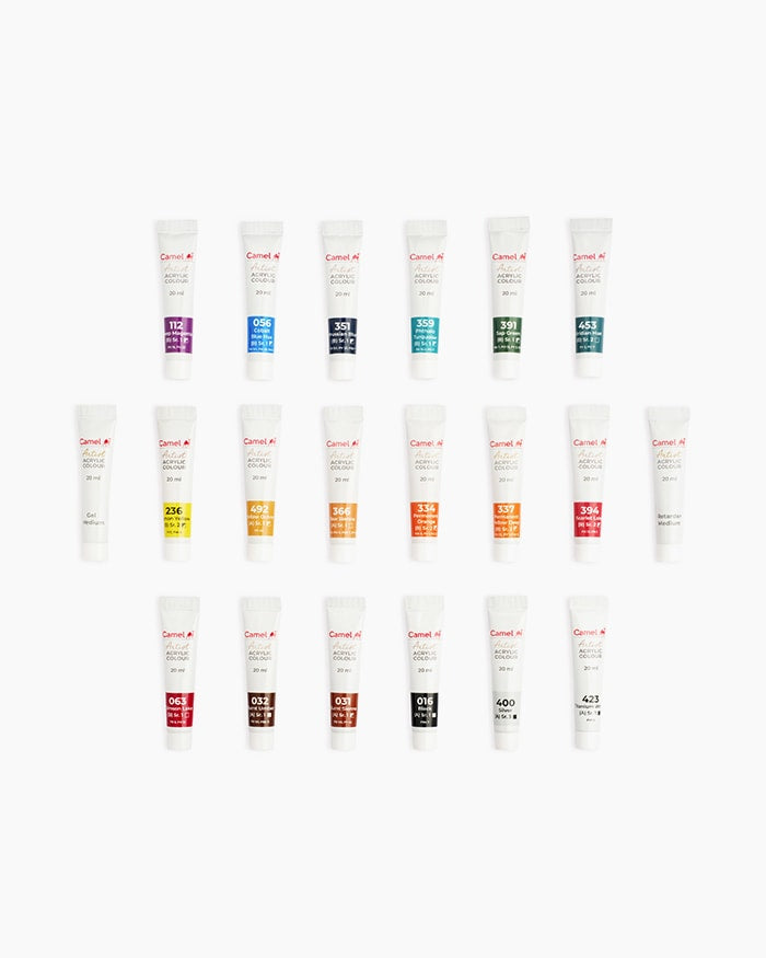 Camel Artist Acrylic Colours - 18 shades in 20 ml