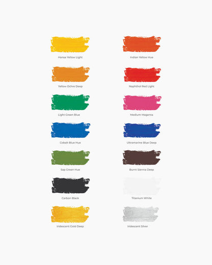Camel Artist HD Acrylic Colours - 14 shades in 20 ml