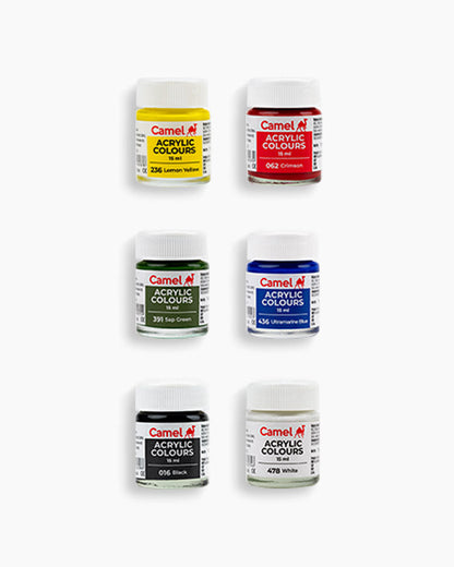 Camel Acrylic Colours - 6 shades in 10 ml